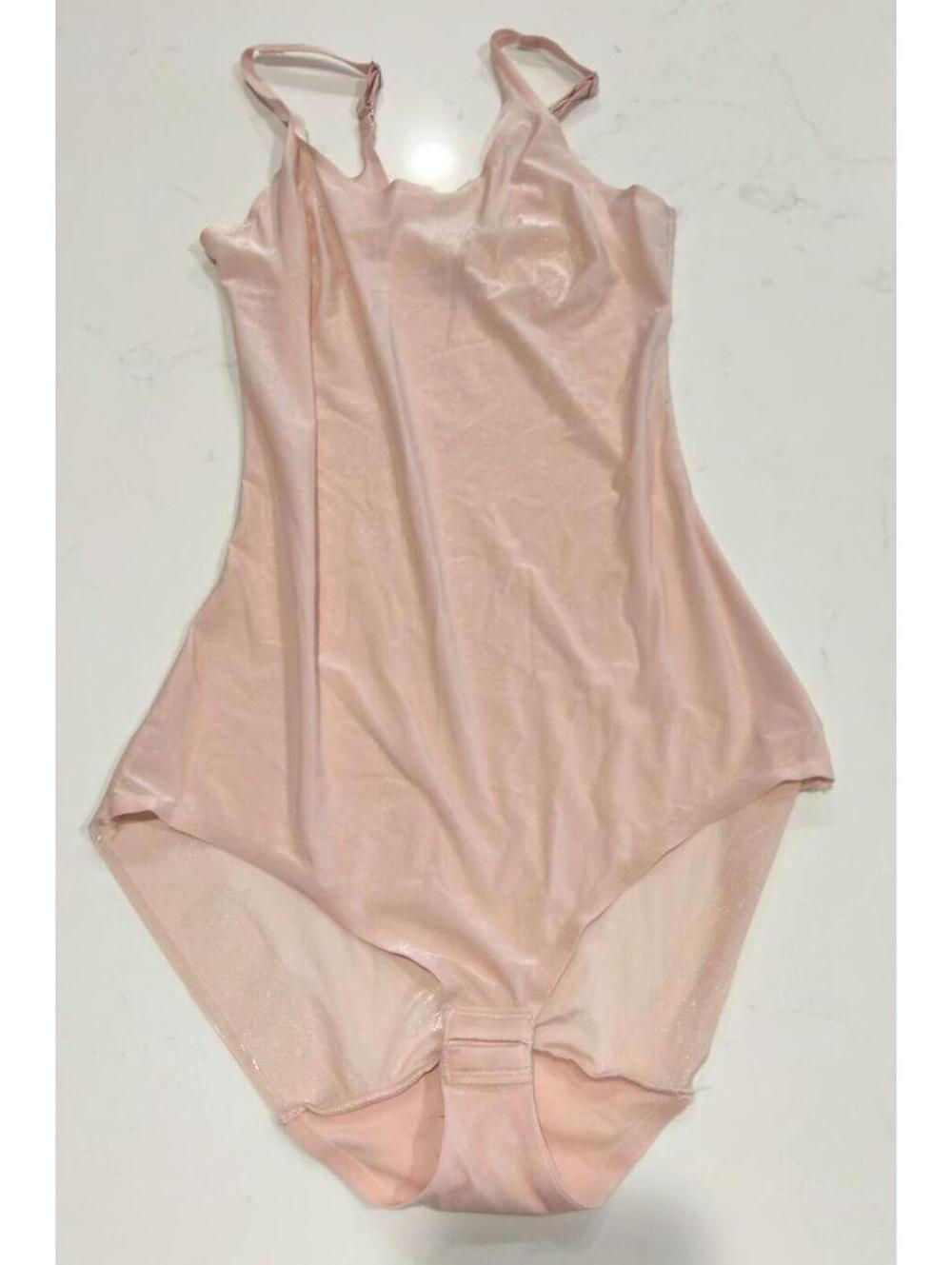 Miraclesuit Blush Pink Sexy Sheer Bodysuit Women Size Small
